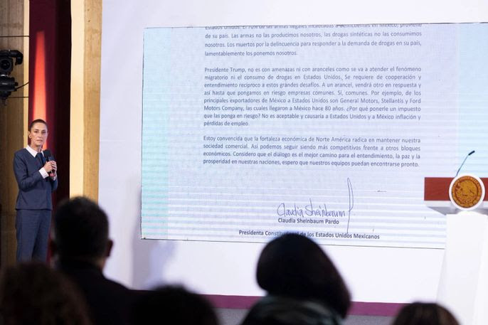 Ni con amenazas ni aranceles se va a atender fenómeno migratorio y consumo de drogas en EEUU: Claudia Sheinbaum